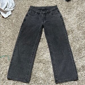 SHEIN Charcoal Straight Leg Jeans